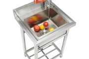 Stainless Steel Utility Sink, 1 Compartment Free Standing Small Sink Include Faucet &amp; legs, 40.6 x 33 x 22.1 cm