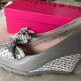 WEDGES - Le Babe Wedge Peep Toe Bow Shoes. Size 5 Image 2