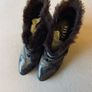 HISPANITAS snake print leather fur ankle wedge boots beautiful size 6 Image 2