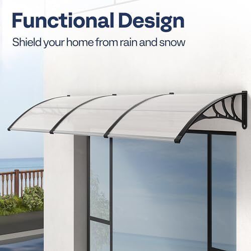 Large Window Door Awning Canopy,Transparent 300x100cm