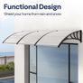 Front Door Canopy Outdoor Awning, 300x100cm, Transparent Image 5
