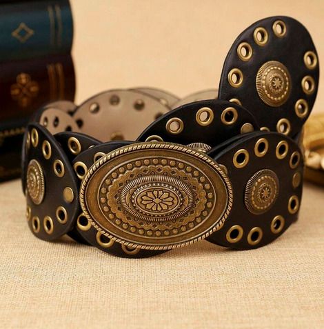 Amazing Leather Look Belt - adjustable size + matching earrings available