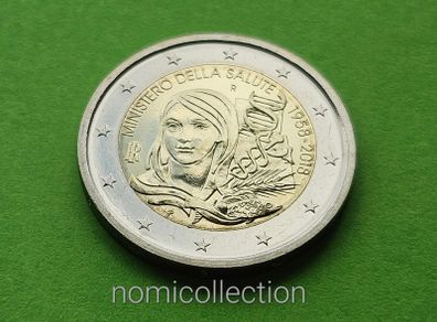 Italy 2018 year Uncirculated 2 Euro coin.