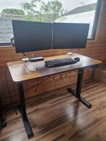 Standing Desk Electrical with dell 24inch monitors and USB c dock