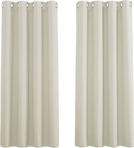 NEW SALE | Thermal Bedroom Curtains - Eyelet Short Curtains Room Darkening & Noise Reducing Curtain Panels for Kitchen Bedroom, 2 PCs, Wide 46 inch by Drop 54 inch