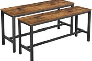 New Set of 2 IndustrialTable Benches Rustic Brown