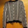 Shein beige and black design cardigan with gold buttons Image 5