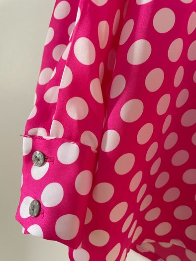 Dunnes pink polka dot blouse size 16