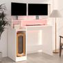 Desk with LED Lights White 97x45x90 cm Engineered Wood Image 3