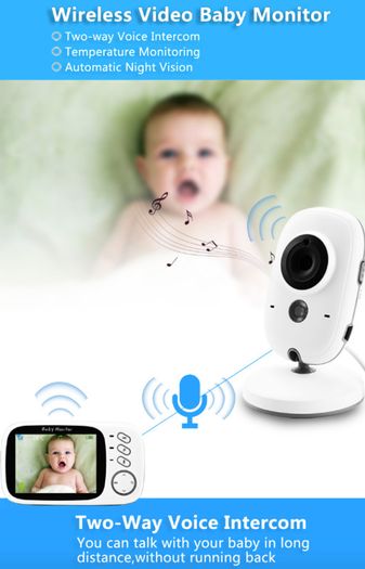 Wireless Video Color Baby Monitor with 3.2Inches LCD 2 Way Audio Talk Night Vision Surveillance Security Camera Babysitter