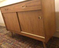 Original Retro 1950s sideboard with 2 drawers & sliding doors.