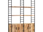 4-Tier Bookcase 124x30x180 cm Rough Mango Wood