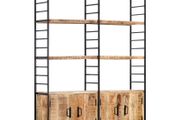 4-Tier Bookcase 124x30x180 cm Rough Mango Wood