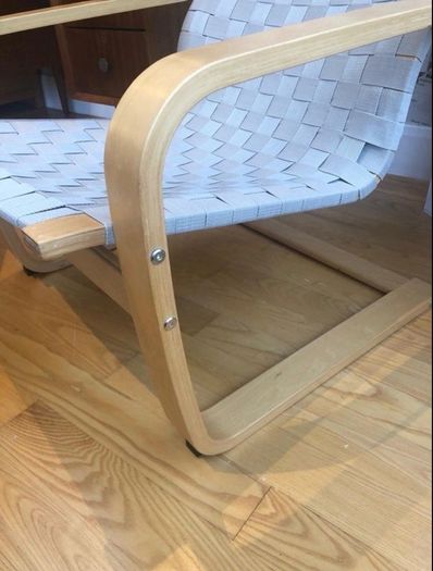 Vintage Ltd Ed Chair with Leather Headrest and Woven Seat IKEA