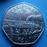 Rare, Christmas Isle of Man 50p. 1990, Free Post Image 3