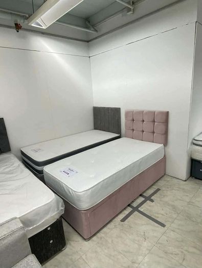 Single bed and mattress