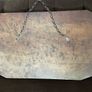 Large Early Mid Century Vintage Beveled Mirror with Reversed Carved Etched Image Image 4