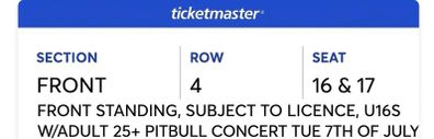2 pitbull vip tickets