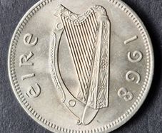 Ireland Excellent 1968 Shilling 1s coin