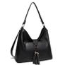 VASCHY Faux Leather Fashion Vintage Women Hobo Bag Tassel Handbag Purse Tote with Detachable Long Shoulder Strap Image 2
