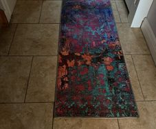 Soft Washable Multicolour Canvas  Blazing  Runner Rug