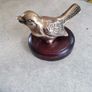 Vintage Brass Bird On Wood plaque/felt bottom. Image 10