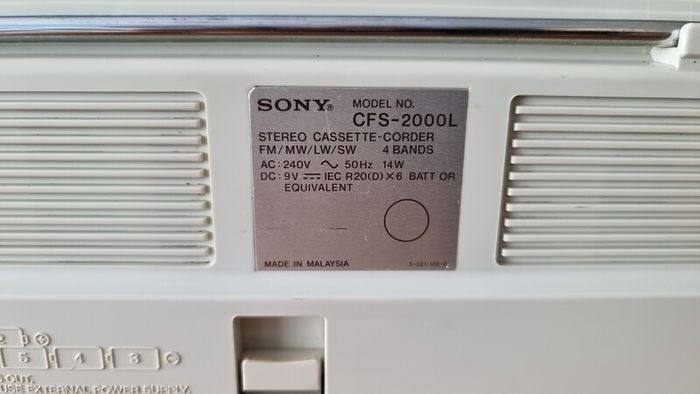 Boombox Sony CFS-2000L, Perfect condition.