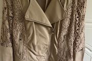 Leather Effect Jacket With Lace Details
