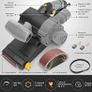 Jellas 1000W Electric Sander, 6 Variable-Speed Control with Self - Locking Switch, 12PCS Sanding Paper (75x533MM), 3m Power Cord for Derusting, Stripping Paint and Polishing (FREE POSTAGE) Image 2