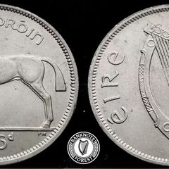 [#1] - Ireland 1961 | Irish 2s6d | Irish Half Crown | Horse | KM.16a | UNC