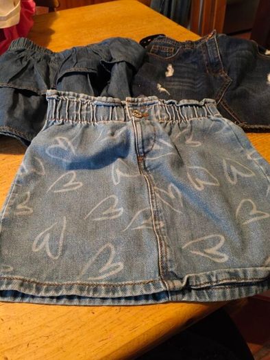 3 girls Denim Skirts.