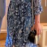 Adrianna Papell Blue Floral Chiffon Image 2