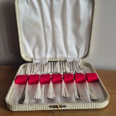 6 Vintage Silver Plated Forks