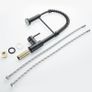 Kitchen Sink Mixer Tap, Spring Kitchen Taps with Pull Down Sprayer, Commercial Kitchen Faucet Single Handle Lever, High Arc Swivel 360 2 Spray Mode Mixer Tap (Black) Image 5