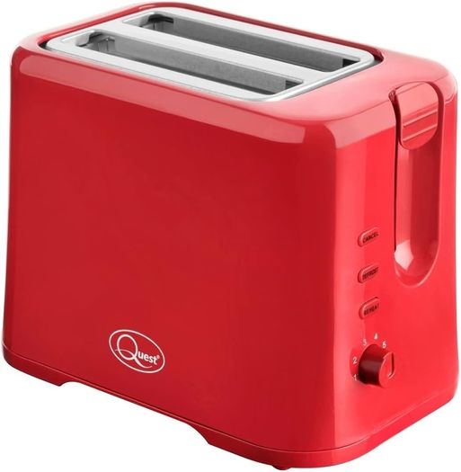 Quest Red Two Slice Toasters 870 Watts Reheat/ Cancel / Defrost/ Variable Browning Settings All New Stock Boxed Fully Guaranteed Price 20 Inc vat