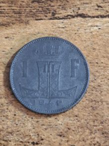 Belgium 1942, 1 Franc Coin - free standard postage