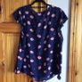 Ladies Navy blue floral blouse Size 20 includes post Image 4