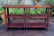 Vintage oak &amp; mahogany console table