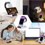 5-in-1 15w Magnetic Wireless Charger With Flashy Atmosphere Light/digital Clock Image 7