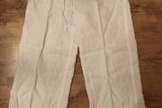White Linen Ankle Grazer Trousers