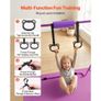 Gymnastic Bars for Kids, 63.5 kg Capacity Folding Training Kip Bar with Mat, Adjustable Height Gymnastic Horizontal Bar for Home, Training Equipment for Indoor Outdoor, Easy to Assemble, Purple Image 4