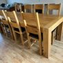 Solid Oak Dining Table with 8 Matching Chair Image 4