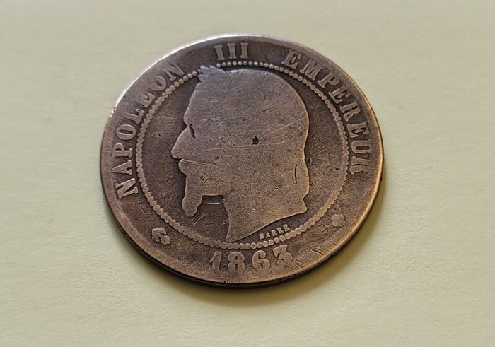 1863 Napoleon III Dix Centimes