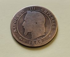 1863 Napoleon III Dix Centimes