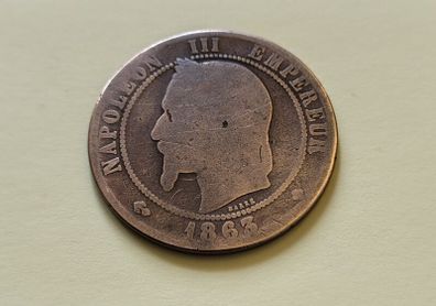 1863 Napoleon III Dix Centimes