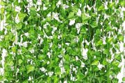 24 Pack 168Ft Artificial Ivy Garland,Ivy Garland Fake vines UV Resistant Green Leaves Fake Plants Hanging Vine Plant for Wedding Party Garden Wall Room Decor