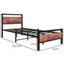 3ft Single Bed Frames Solid Bedstead Base with Wood Headboard Image 2