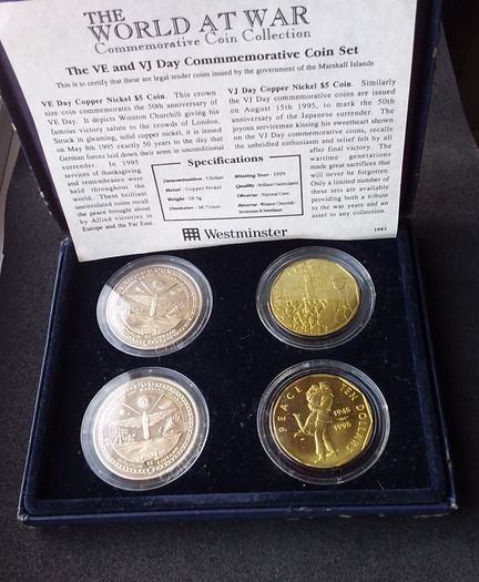The VE and VJ Commemorative (4) Coin Set - The World At War Commemorative Set - 1995