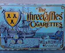 Repro Three Castles advertising sign