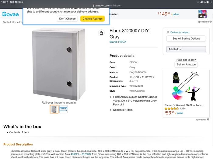 Electrical Distribution Box. Fibroid Arca 8120007